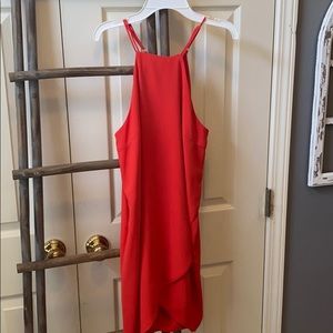 Orangey red coral dress